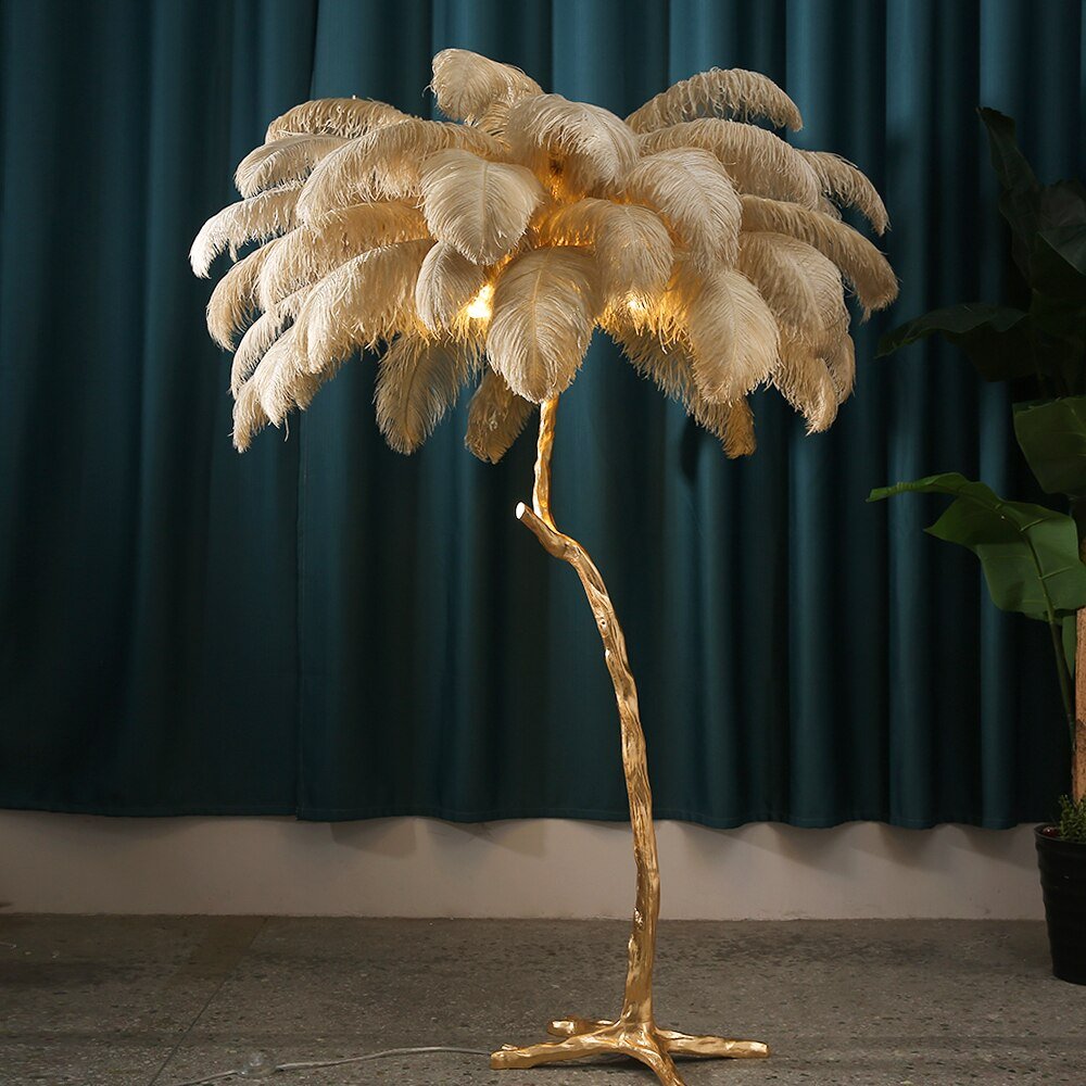 Nordic LED Floor and Table Lamp with Feather Design - Casatrail.com