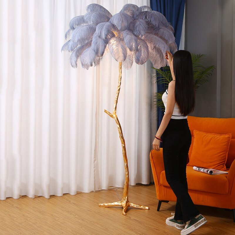 Nordic LED Floor and Table Lamp with Feather Design - Casatrail.com