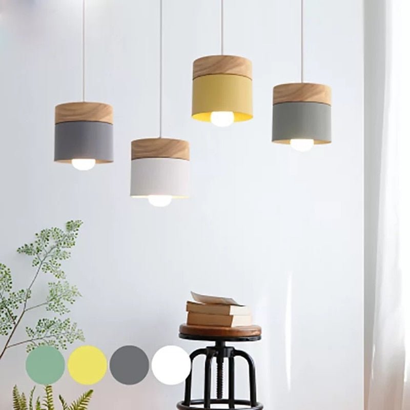 Nordic LED Pendant Light - Minimalist Wooden Iron Design for Bedside - Casatrail.com