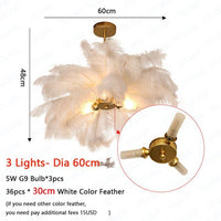 Thumbnail for Nordic LED Pendant Light with White Feather Decoration - Casatrail.com