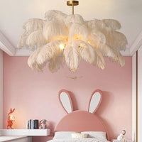 Thumbnail for Nordic LED Pendant Light with White Feather Decoration - Casatrail.com