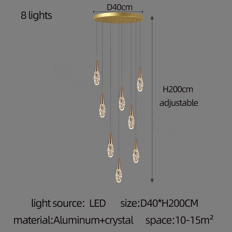 Nordic Loft Crystal Raindrop Pendant Light - Casatrail.com