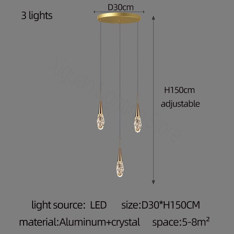 Nordic Loft Crystal Raindrop Pendant Light - Casatrail.com