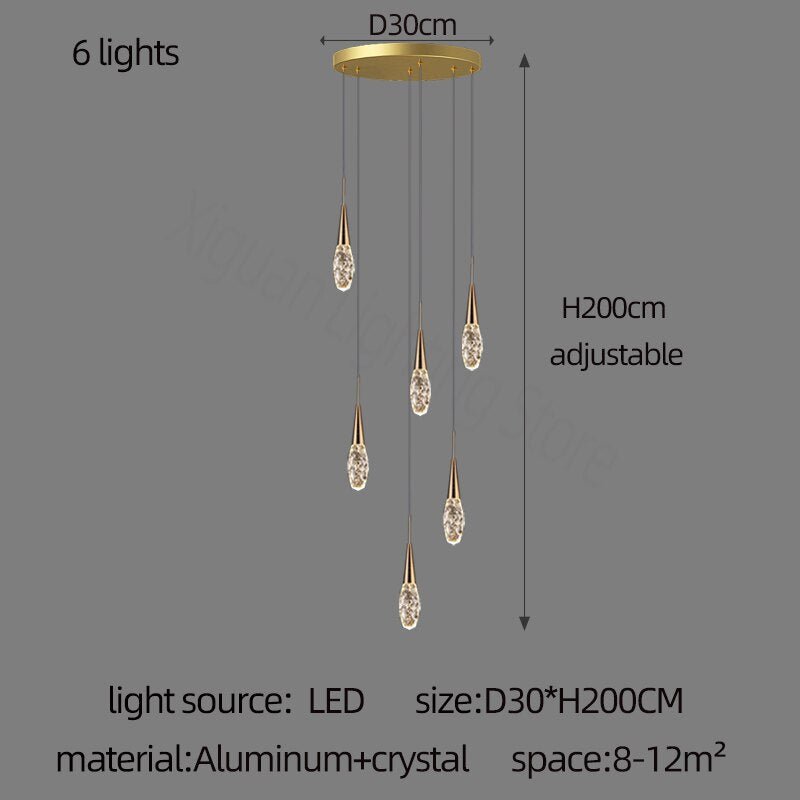 Nordic Loft Crystal Raindrop Pendant Light - Casatrail.com