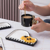 Thumbnail for Nordic Piano Key Ceramic Coffee Cup with Spoon - Casatrail.com