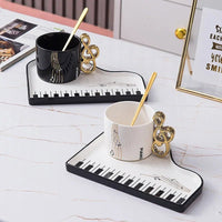 Thumbnail for Nordic Piano Key Ceramic Coffee Cup with Spoon - Casatrail.com