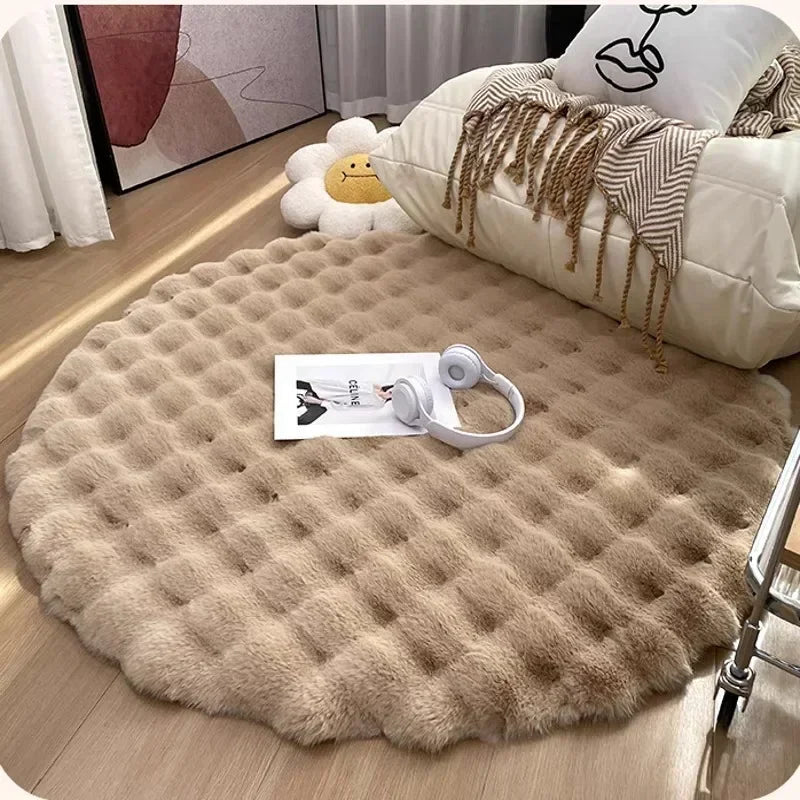 Nordic Round Carpets Plush Non Slip Shaggy Rug - Casatrail.com