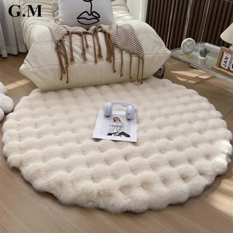 Nordic Round Carpets Plush Non Slip Shaggy Rug - Casatrail.com