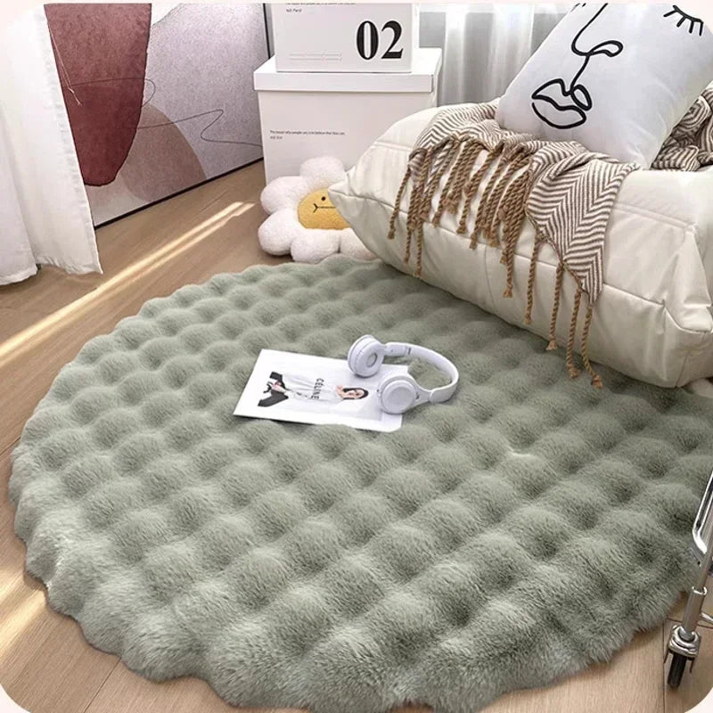 Nordic Round Carpets Plush Non Slip Shaggy Rug - Casatrail.com