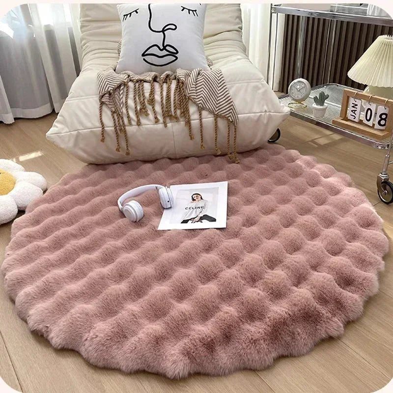 Nordic Round Carpets Plush Non Slip Shaggy Rug - Casatrail.com