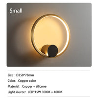 Thumbnail for Nordic Style Brass Ring LED Wall Light - Casatrail.com