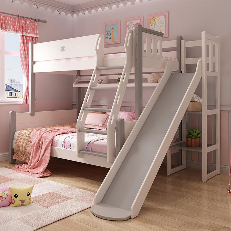 Nordic - Style Children's Bunk Bed with Slide - Casatrail.com