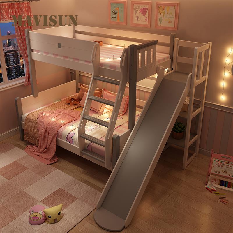 Nordic - Style Children's Bunk Bed with Slide - Casatrail.com