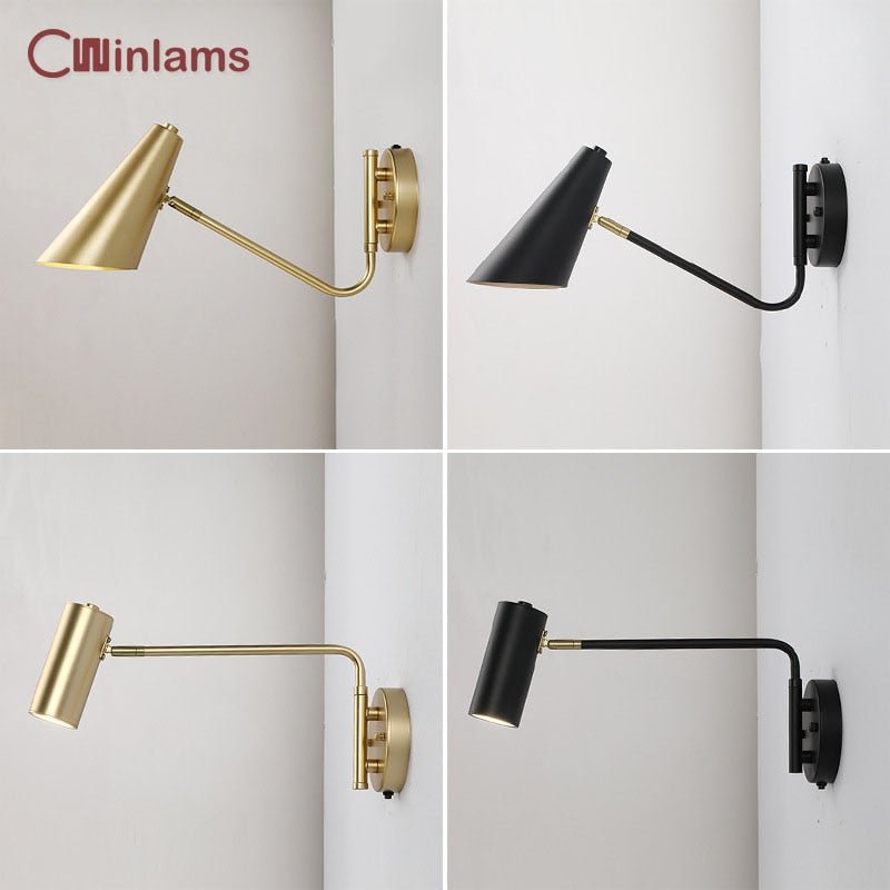 Nordic Swing Arm Wall Lamp for Bedroom - Casatrail.com