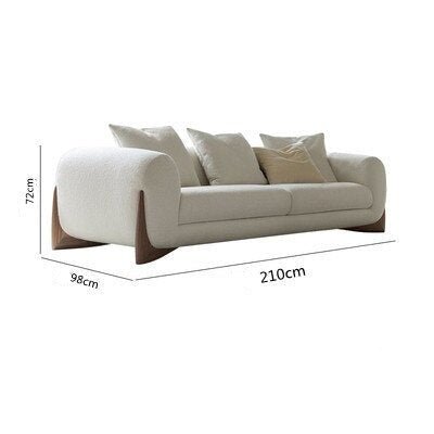 Nordic Three Seater Sofa with Wood Legs - Casatrail.com