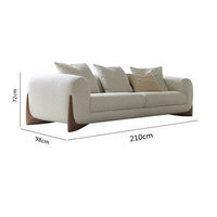 Thumbnail for Nordic Three Seater Sofa with Wood Legs - Casatrail.com