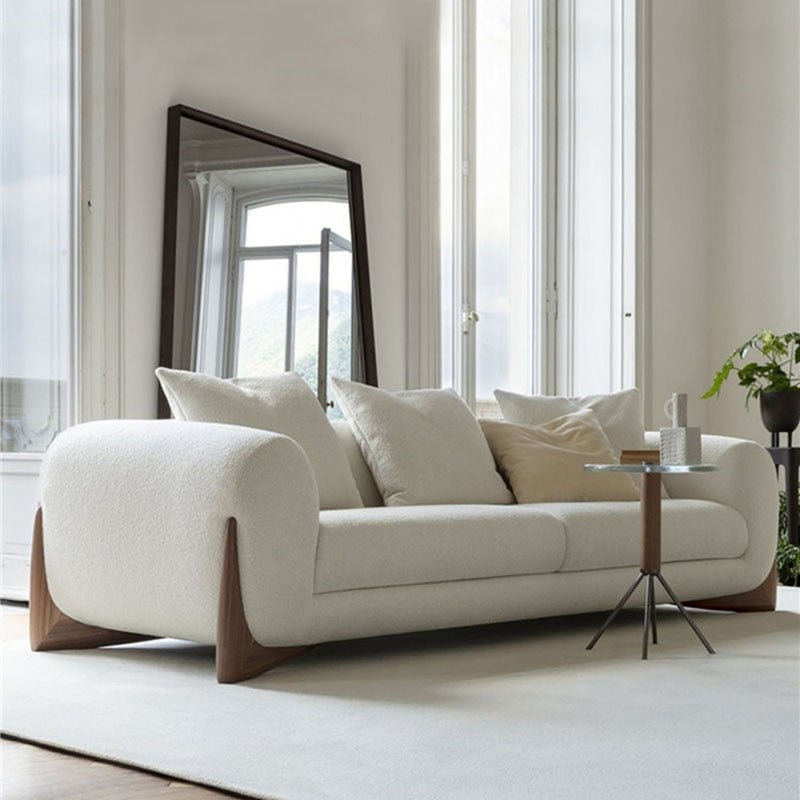 Nordic Three Seater Sofa with Wood Legs - Casatrail.com