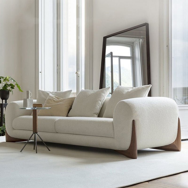 Nordic Three Seater Sofa with Wood Legs - Casatrail.com