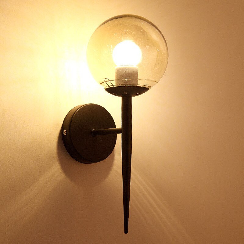 Nordic Wall Lamp with Glass Ball Design and Pull Chain - Casatrail.com