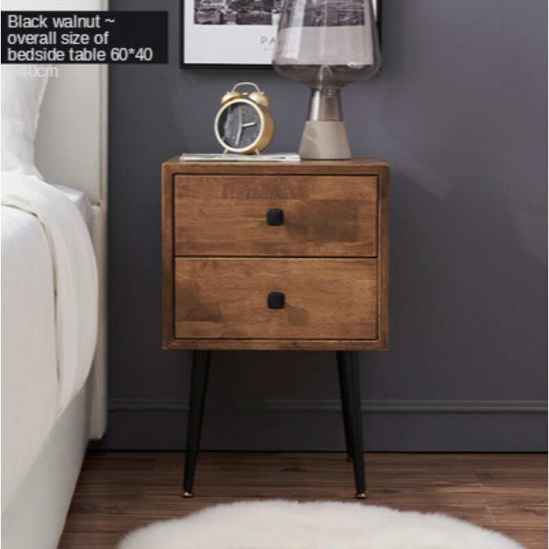 Nordic Walnut Solid Wood Dressing Table with Vanity Mirror and Storage Drawers - Casatrail.com