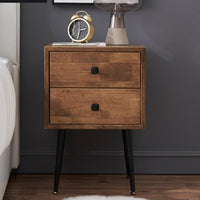 Thumbnail for Nordic Walnut Solid Wood Dressing Table with Vanity Mirror and Storage Drawers - Casatrail.com