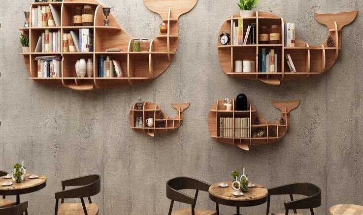 Nordic Whale Bookshelf - Casatrail.com