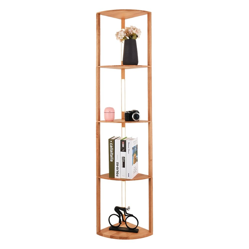 Nordic Wood LED Floor Lamp with Storage Shelf and Foot Switch - Casatrail.com