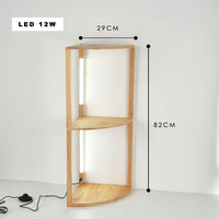 Thumbnail for Nordic Wood LED Floor Lamp with Storage Shelf and Foot Switch - Casatrail.com