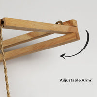 Thumbnail for Nordic Wooden Hanging Wall Lamp with Swing Arm - Casatrail.com