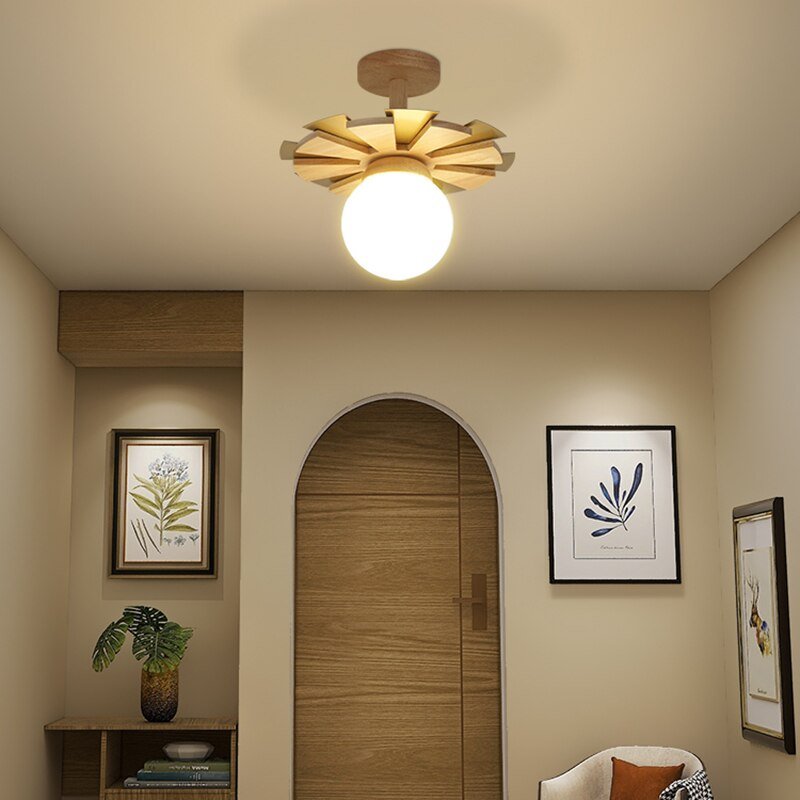 Nordic Wooden Hanging Wall Lamp with Swing Arm - Casatrail.com