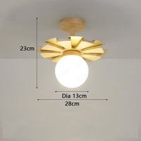 Thumbnail for Nordic Wooden Hanging Wall Lamp with Swing Arm - Casatrail.com