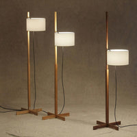 Thumbnail for Nordic Wooden LED Floor Lamp with Wabi Sabi Fabric Shade - Casatrail.com