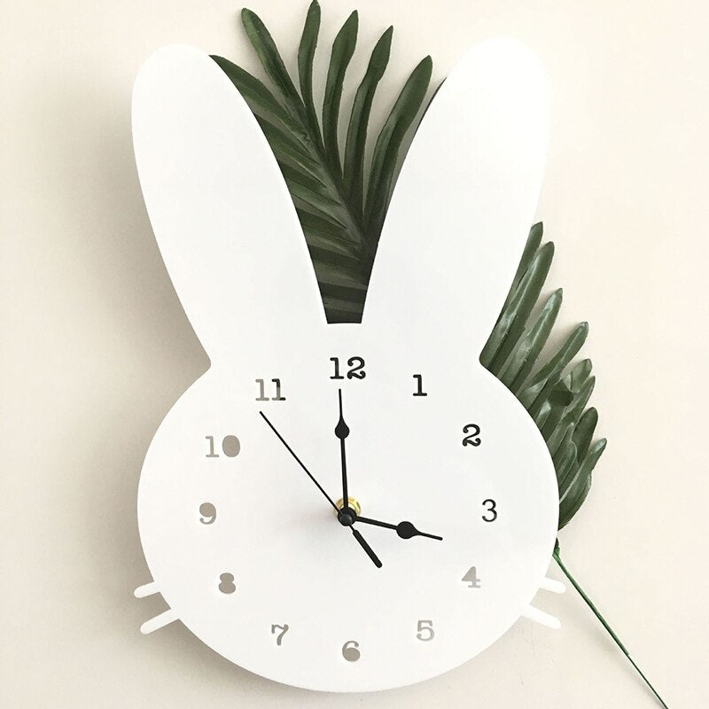 Nordic Wooden Rabbit Shaped Wall Clock - Casatrail.com