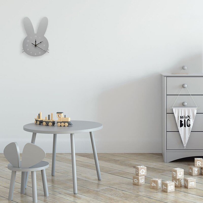 Nordic Wooden Rabbit Shaped Wall Clock - Casatrail.com