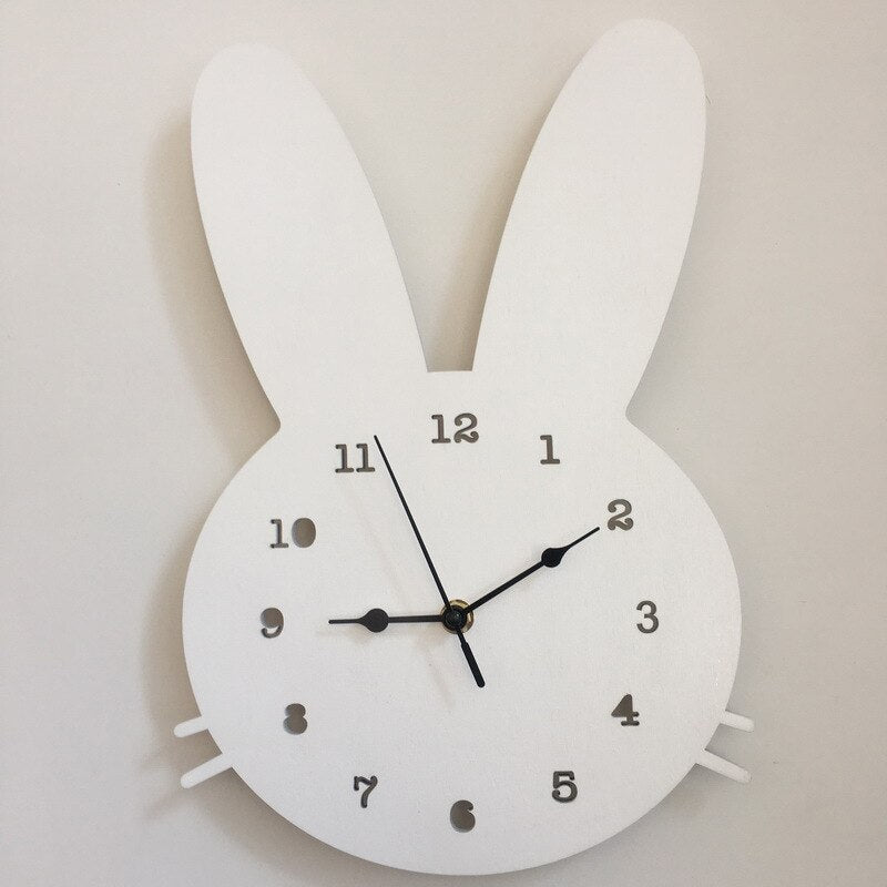 Nordic Wooden Rabbit Shaped Wall Clock - Casatrail.com