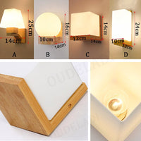 Thumbnail for Nordic Wooden Sconce Wall Lights with Glass Lamp - Casatrail.com