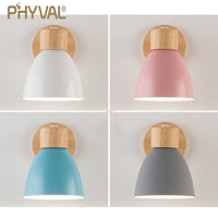 Thumbnail for Nordic Wooden Wall Lamp with Six Color Options - Casatrail.com
