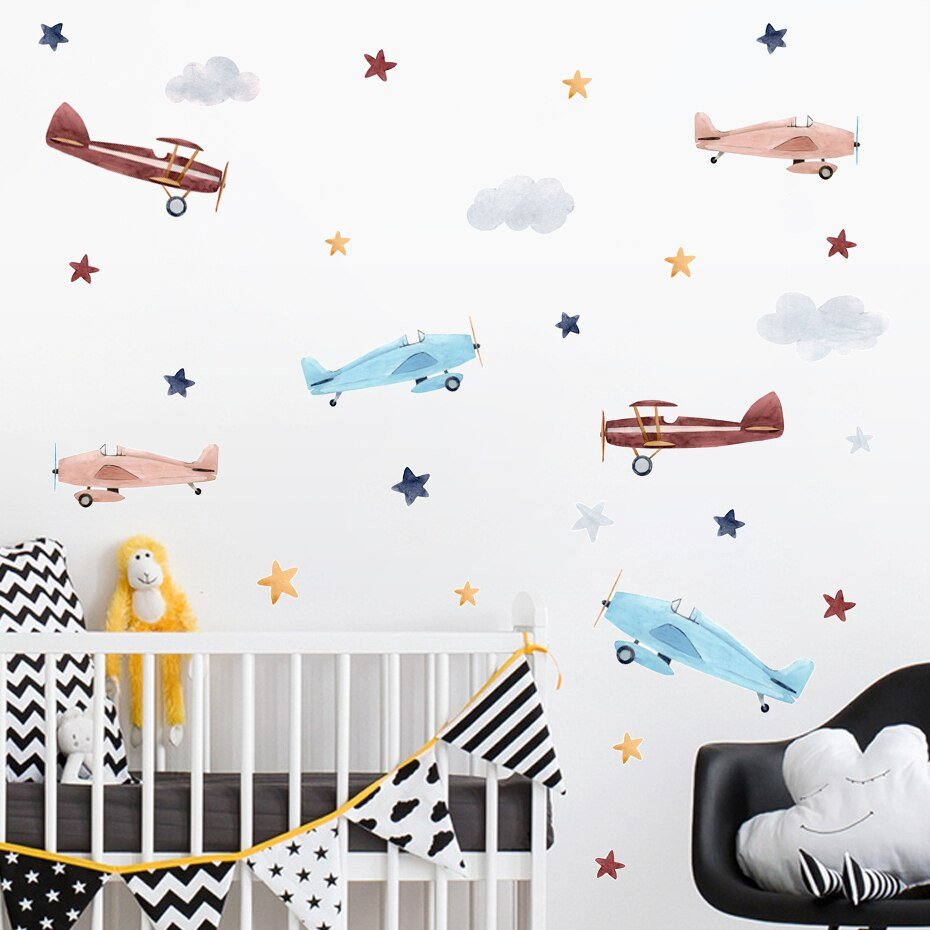 Nursery Wall Art - Cartoon Car Balloon Watercolor Poster - Casatrail.com