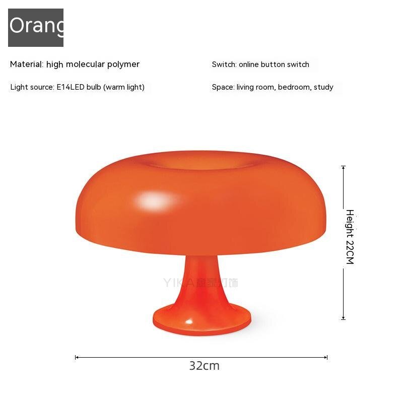 Orange and White Mushroom Table Lamp - Casatrail.com