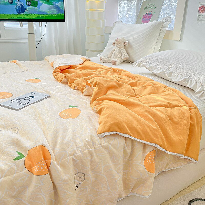 Orange Lace Summer Quilt for Kids and Adults - Casatrail.com