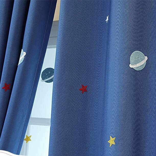 Outer Space Planet Blackout Curtains with Thick Fabric - Casatrail.com