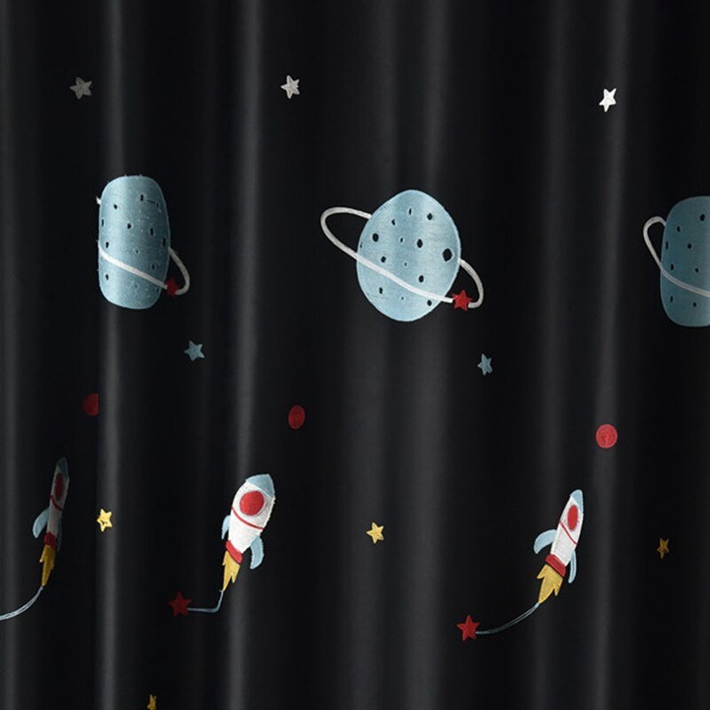 Outer Space Planet Blackout Curtains with Thick Fabric - Casatrail.com