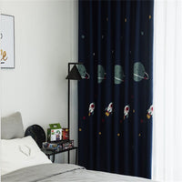 Thumbnail for Outer Space Planet Blackout Curtains with Thick Fabric - Casatrail.com