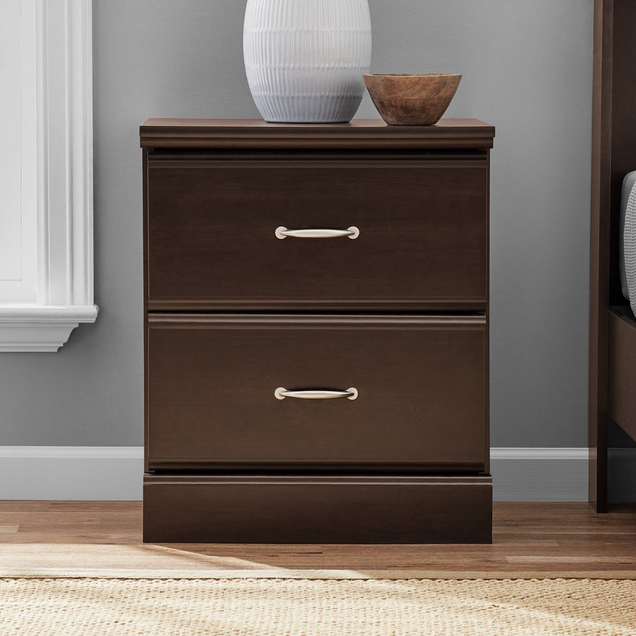 Parklane Nightstand in Soft White/Brown Finish - Casatrail.com