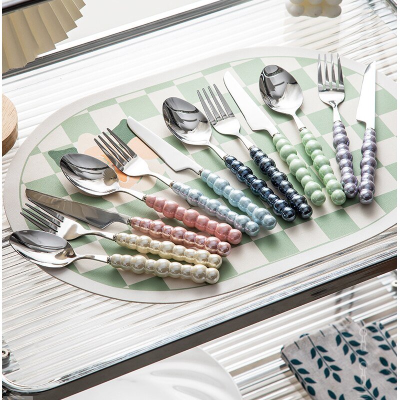 Pearl Cutlery Set Stainless Steel Wedding Dinnerware Gift - Casatrail.com