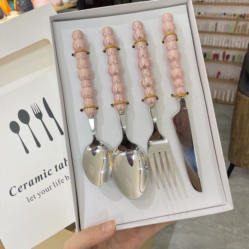 Pearl Cutlery Set Stainless Steel Wedding Dinnerware Gift - Casatrail.com