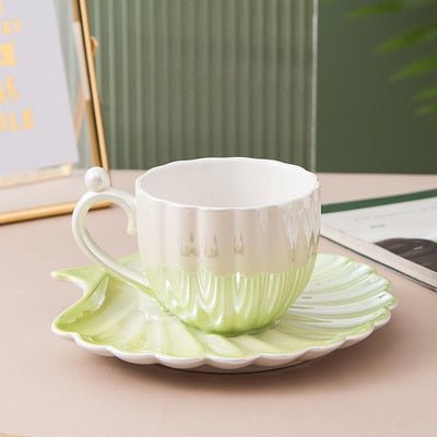 Pearl Shell Coffee Cups with Saucer - Casatrail.com