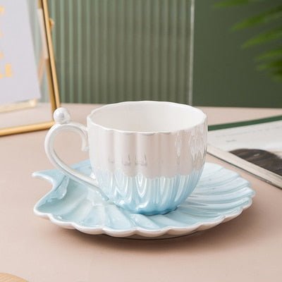 Pearl Shell Coffee Cups with Saucer - Casatrail.com