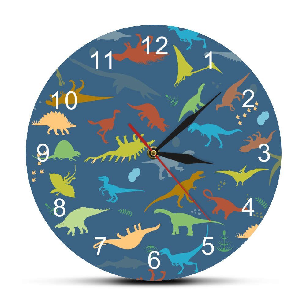 Personalized Dinosaur Wall Clock with Numbers - Casatrail.com