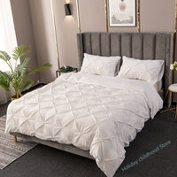 Thumbnail for Pinch Pleated Solid Color Duvet Cover Set - Casatrail.com